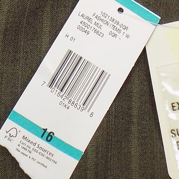 Jones New York Collection Easycare Stretch Pinstripe Pants Size 16 NWT - Picture 9 of 9